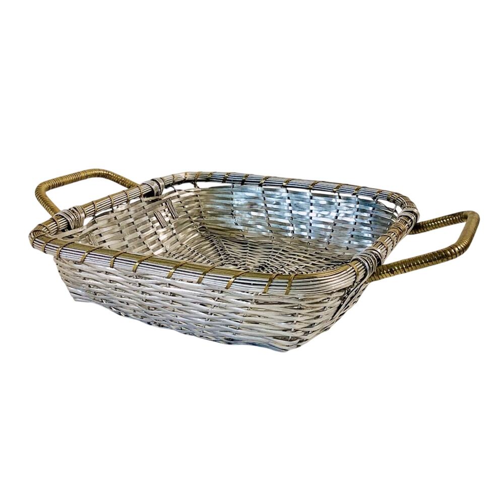 Woven Wire Metal Basket With Handles